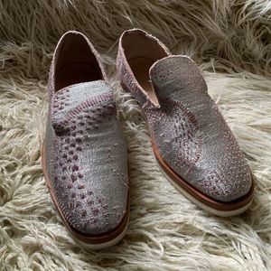 Free People Metallic Slip on Loafers
